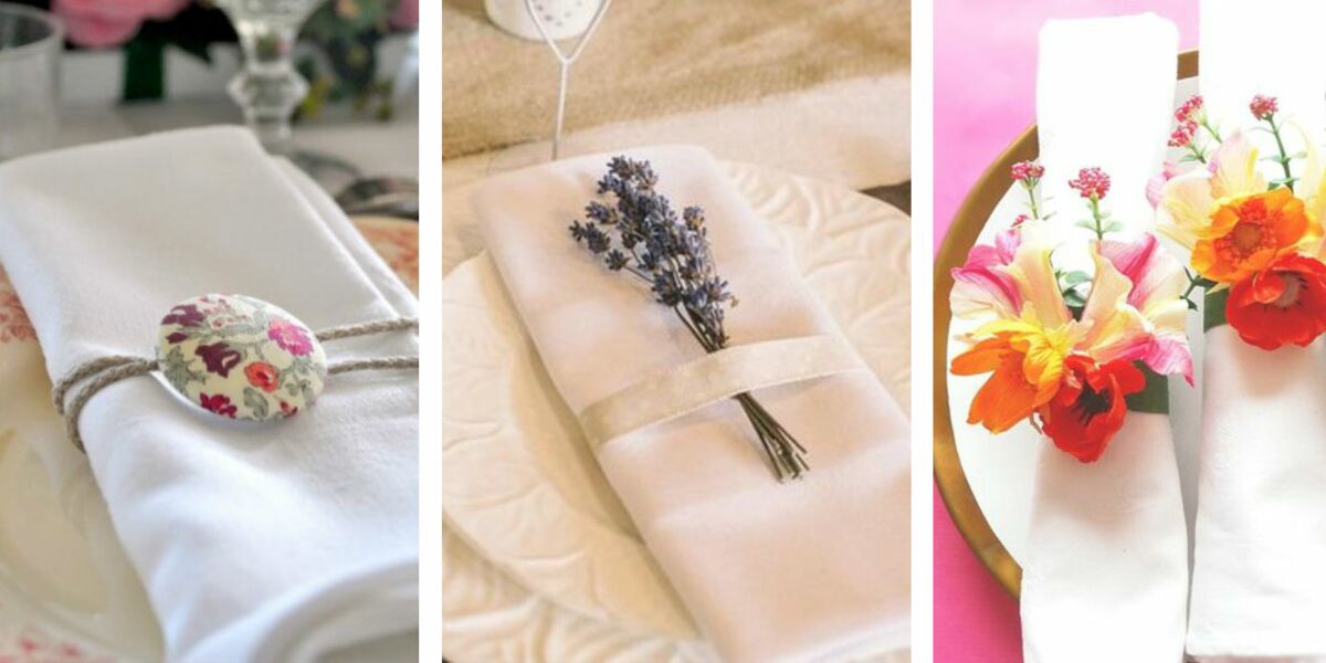 La décoration de mariages: des serviettes de table en tissu qui