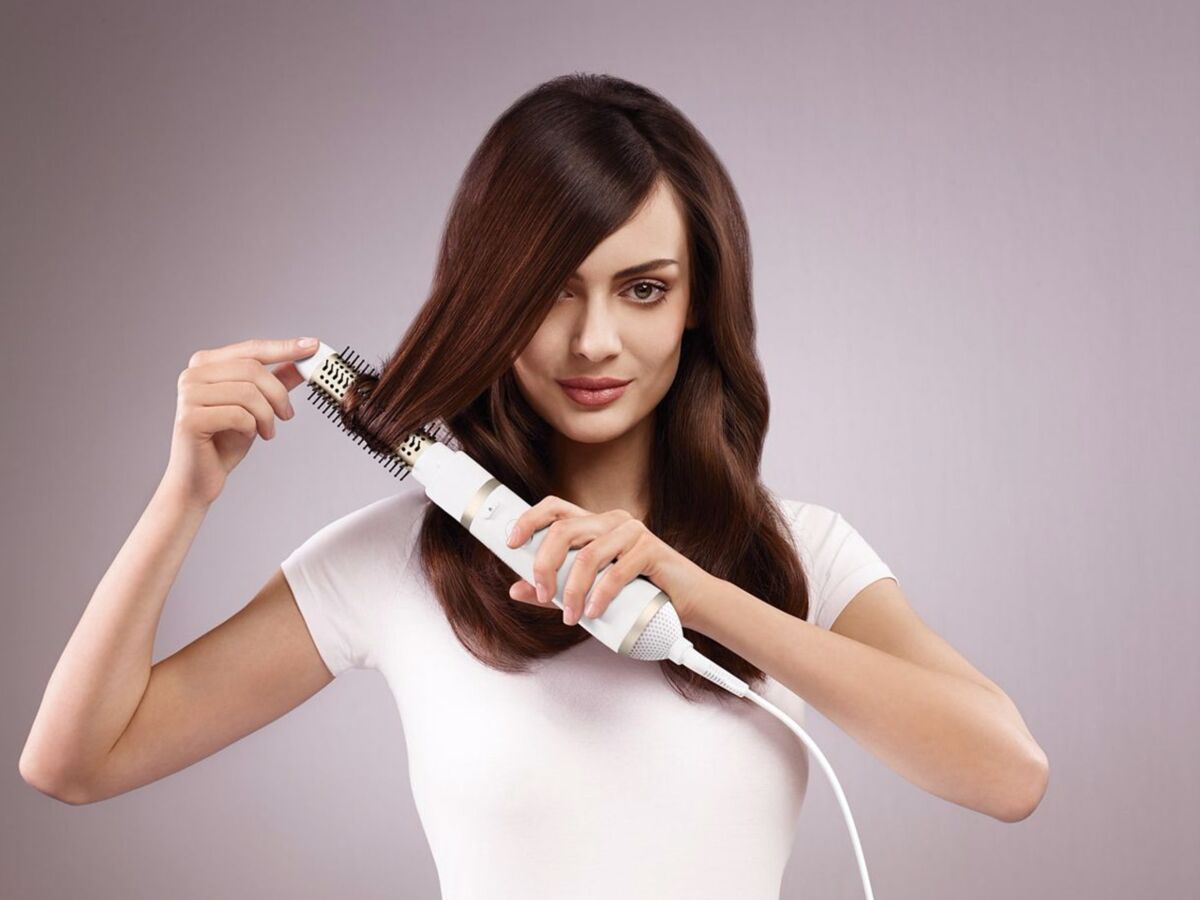 brosse lissante électrique pour cheveux naturel ou mèche