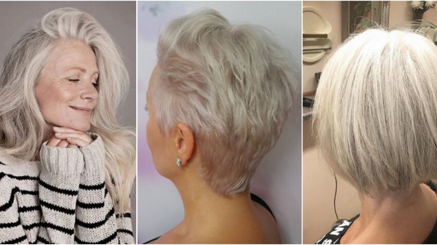 20 Idees De Coupes Et Coiffures Pour Cheveux Blancs Femme Actuelle Le Mag