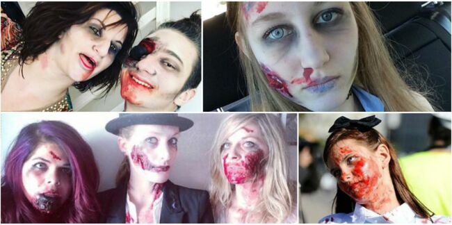 Maquillage, marche inspirante de "Zombies" à l'approche de Halloween