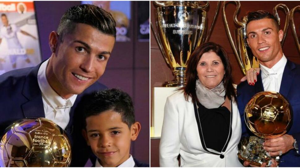 Cristiano Ronaldo reçoit le ballon d'or avec des mèches dorées