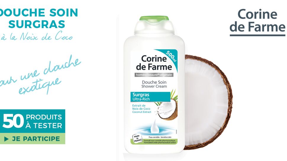 Testez la Douche Soin à l'extrait de noix de coco Corine de Farme