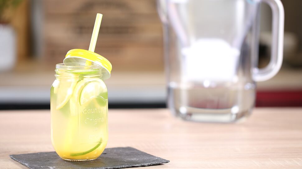 La recette du thé vert glacé au miel, menthe, gingembre à l'eau filtrée