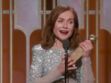 VIDEO : l’émotion d’Isabelle Huppert, Golden Globe de la meilleure actrice