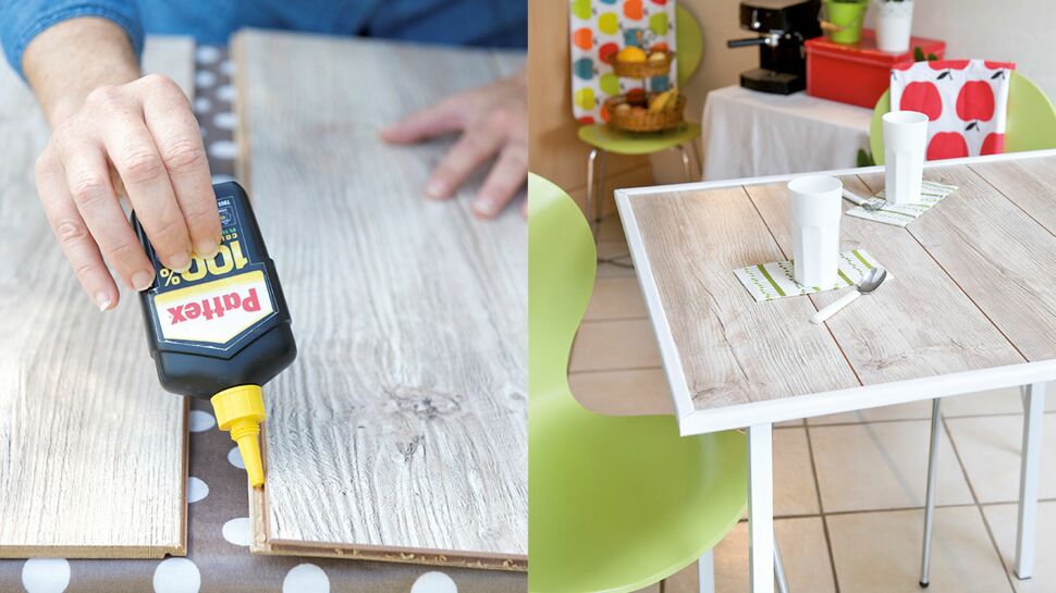 DIY récup : fabriquer une table avec un reste de parquet