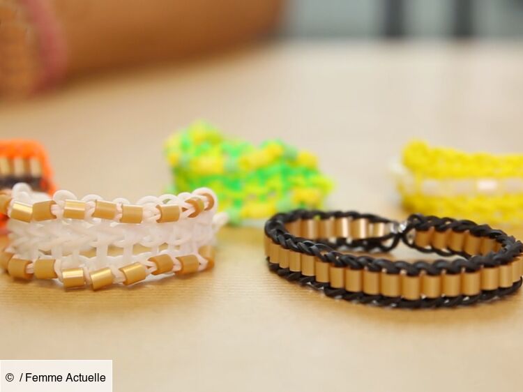 Bracelet élastique : le modèle triple simple avec des perles à repasser :  Femme Actuelle Le MAG