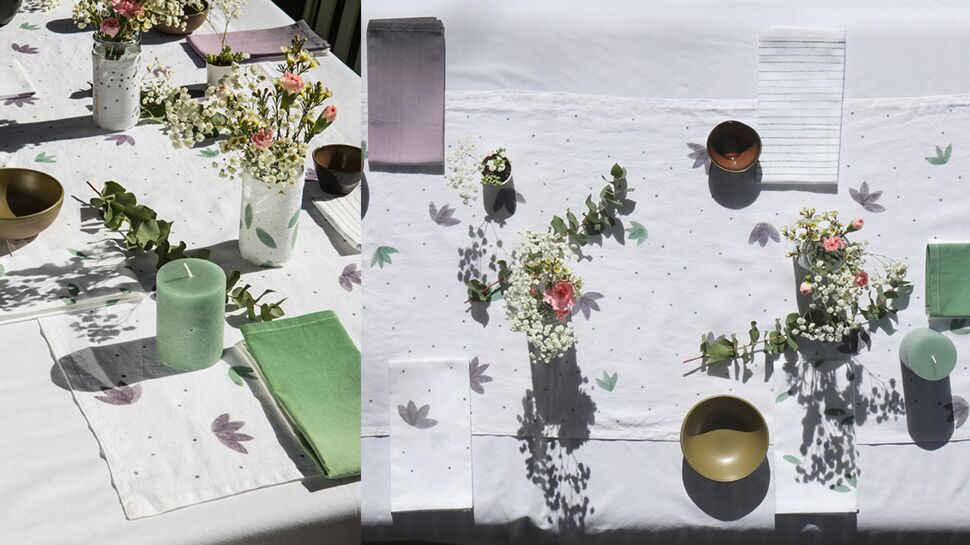 DIY : Chemin de table, serviette et vase personnalisés à la teinture