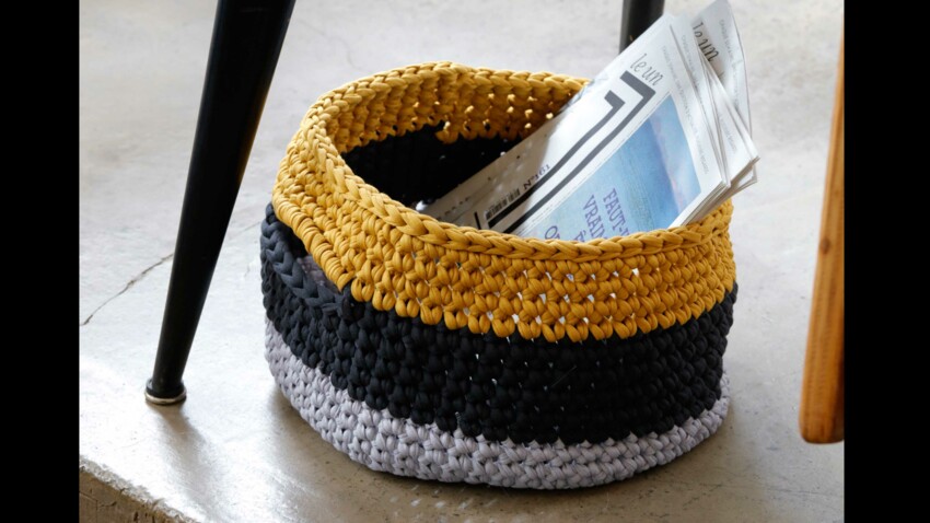 Diy Crochet Un Panier A Anses Femme Actuelle Le Mag