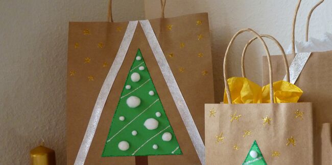 DIY de Noël : une pochette cadeau en papier kraft