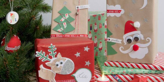 DIY Noel : décorer des paquets cadeaux pour les enfants