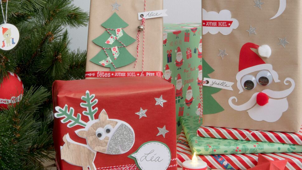 DIY Noel : décorer des paquets cadeaux pour les enfants : Femme