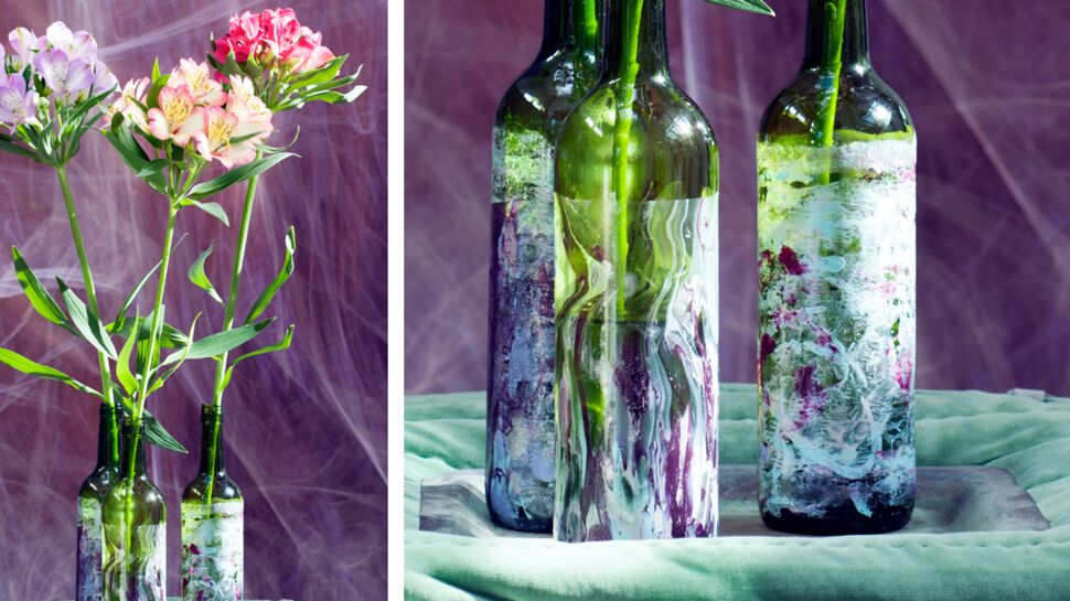 DIY : un vase-bouteille décoré au vernis à ongles