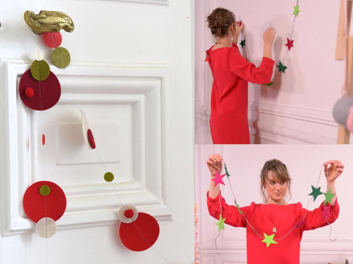 Guirlande Noël pour la fenêtre à fabriquer - Guirlandes de Noël DIY : des  inspirations déco à faire soi-même - Elle