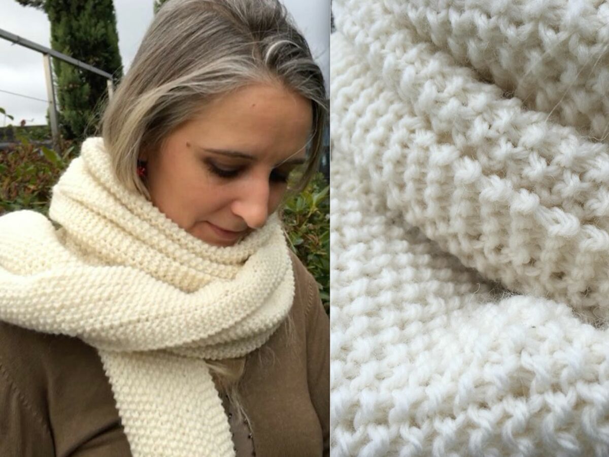 Tuto écharpe en laine grosse maille : Echarpe femme ajourée