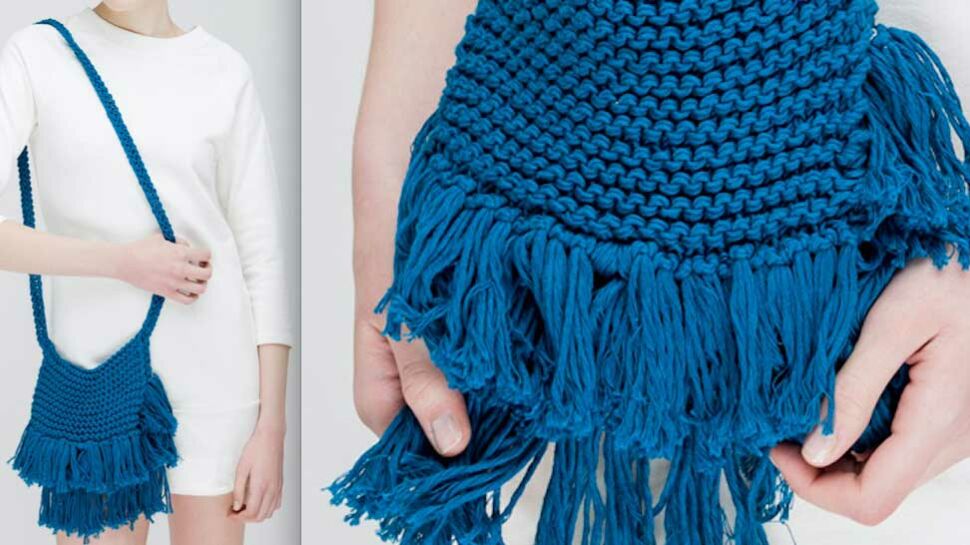 Tricot : un sac besace à franges avec We are knitters