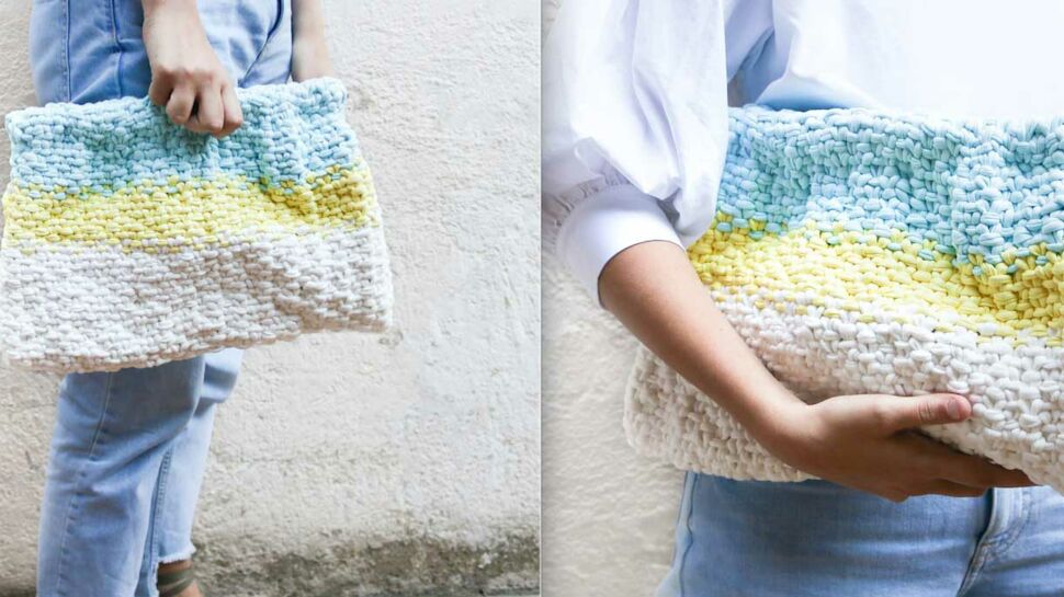 Tricot : une pochette « clutch » avec We Are Knitters