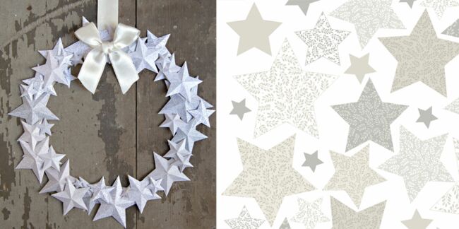 Une couronne d'étoiles en papier pour Noël