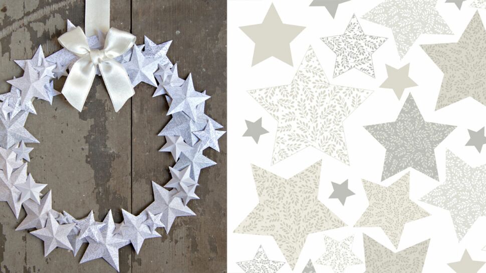 Une couronne d'étoiles en papier pour Noël