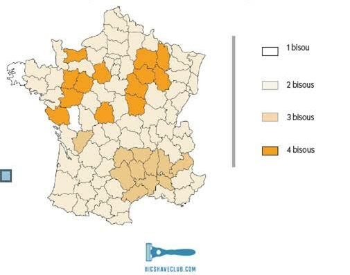 1 2 3 Ou 4 Bisous Dans Votre Departement Decouvrez La Carte Femme Actuelle Le Mag