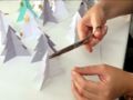 Vidéo : une guirlande de sapins en papier