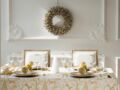 Table de Noël en blanc et or