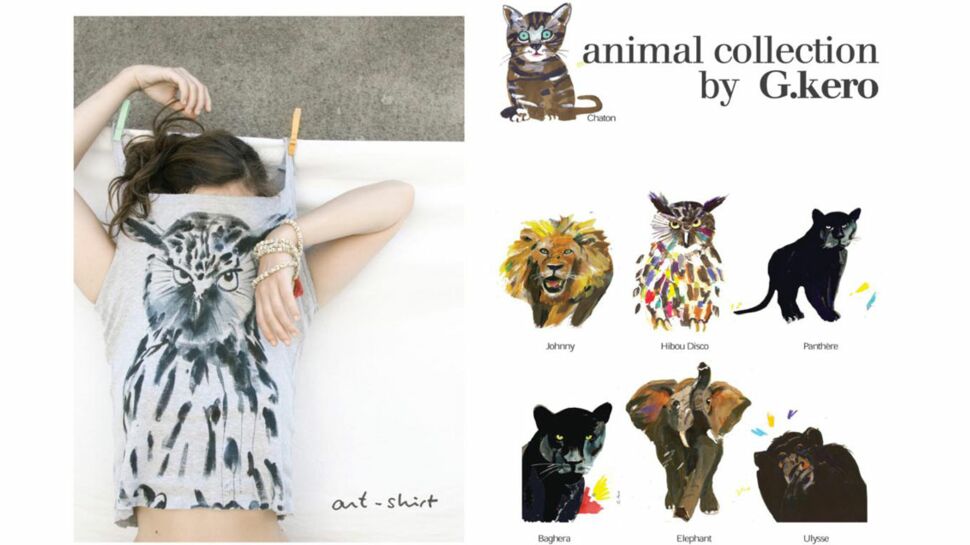 Les T-shirts arty et animaliers de G.kero