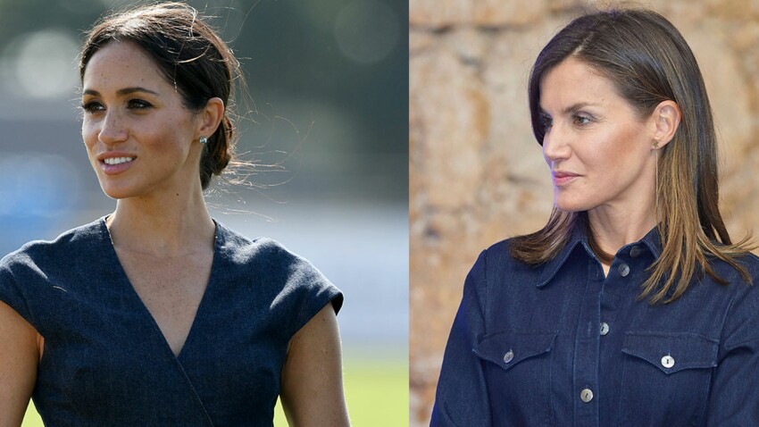 Duel Mode Qui De Meghan Markle Et De Letizia D Espagne Porte Le Mieux La Robe En Jean Femme Actuelle Le Mag