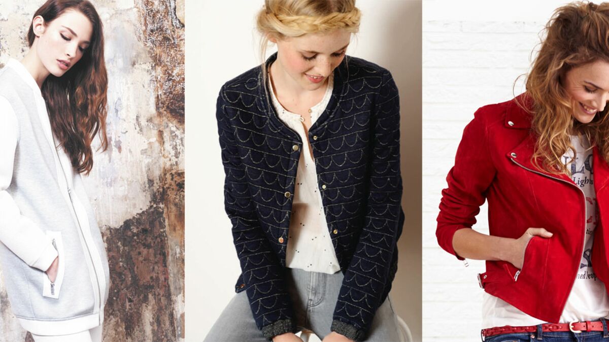 Blouson bi matière simili et effet tweed C&A Blouson bi matière simili et effet tweed C&A
