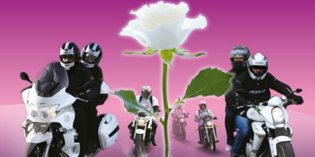Lutte contre le cancer : quand les motards distribuent des roses