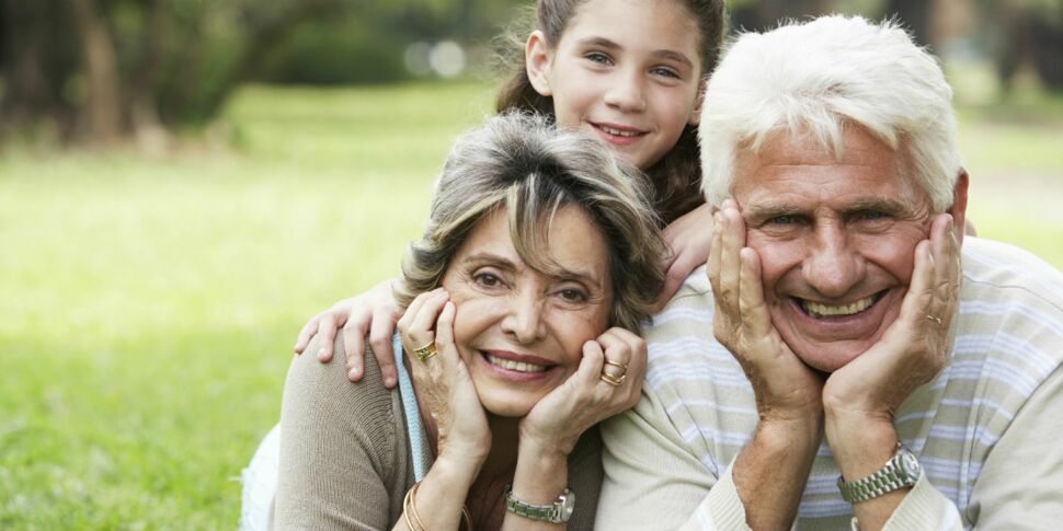 Les grands parents. Grandmother grandfather photo PNG.