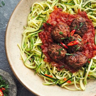 Recette Paleo Boulettes De Bœuf Et Tagliatelles De Courgettes