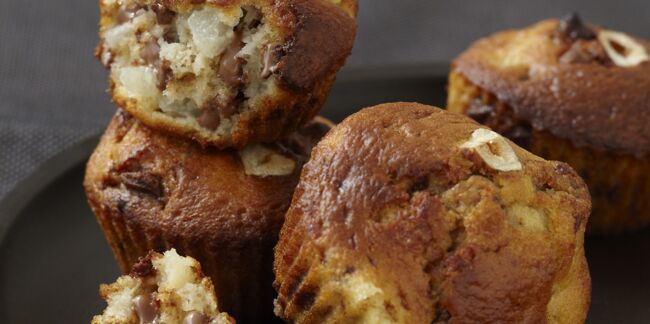 Muffins aux pépites choco praliné et poires