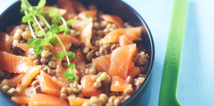 Lentilles Au Saumon Fumé à Léchalote