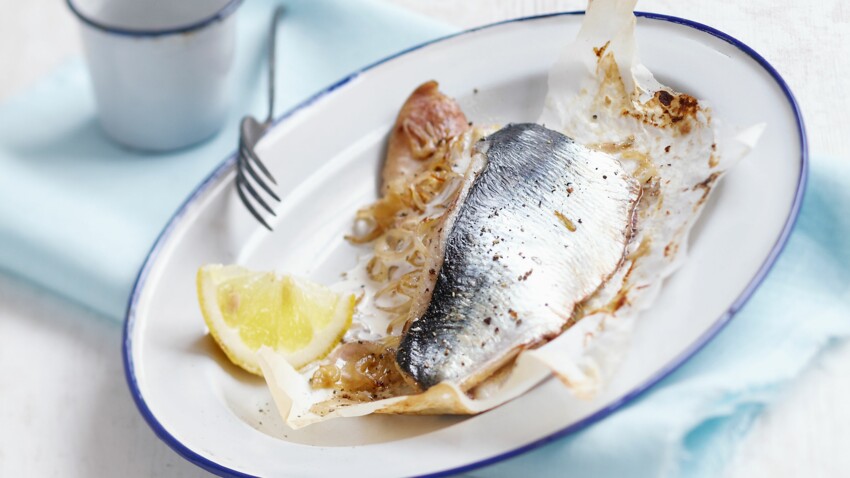 Recette Hareng Frais Entier En Papillote Papillote de harengs à la crème d'échalotes de Laurent Mariotte