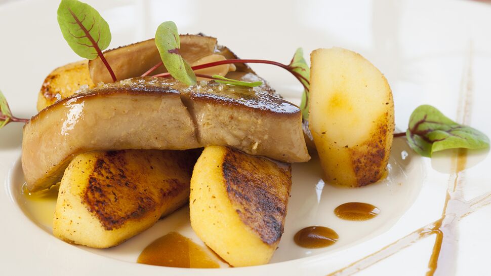 Foie gras de canard et pomme ariane aux épices grillées