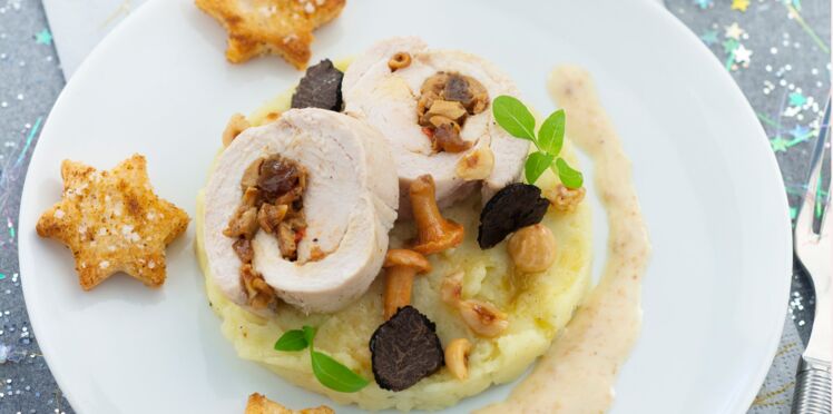 Roulade De Dinde Et Crème De Champignons Aux Truffes