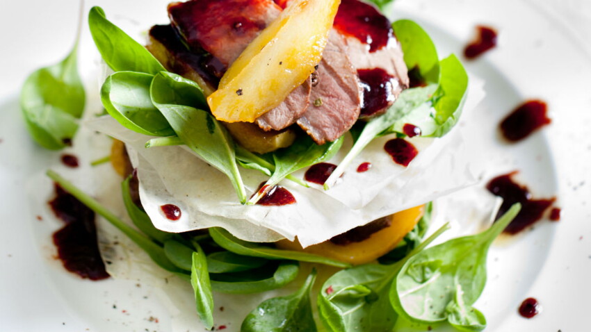 Aiguillettes De Canard Pomme Aux Oignons Rouges Endives Decouvrez Les Recettes De Cuisine De Femme Actuelle Le Mag