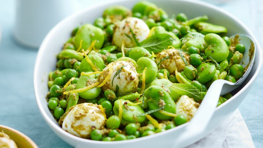 Salade De Legumes Verts A La Mozzarella Decouvrez Les Recettes De Cuisine De Femme Actuelle Le Mag