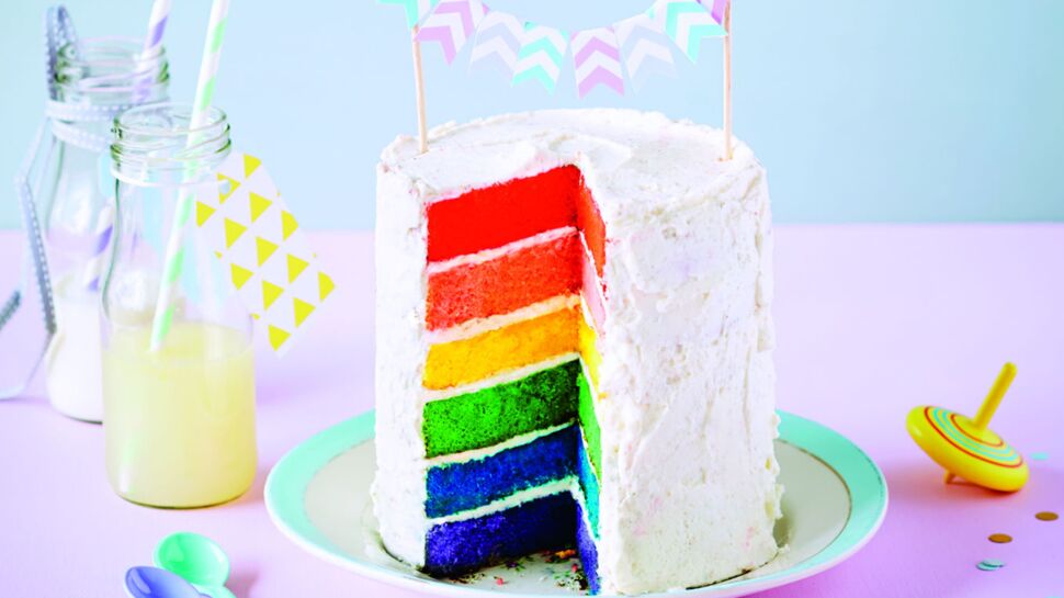 Rainbow cake spécial anniversaire facile : découvrez les recettes de  Cuisine Actuelle