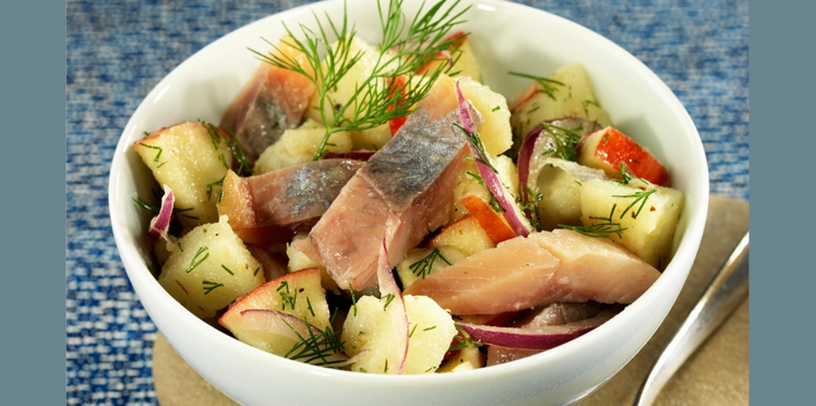 salade de harengs fumes aux pommes fruits