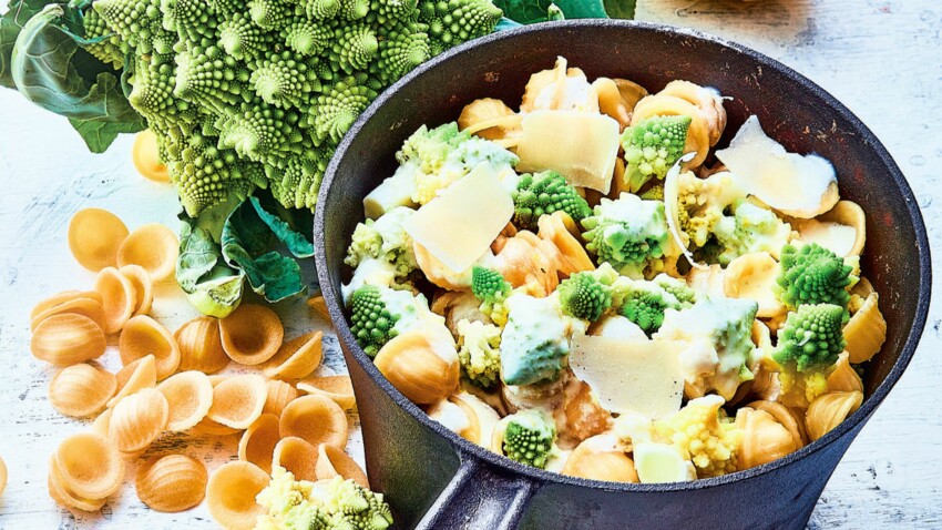 Orecchiette Au Chou Romanesco A La Creme D Ail Et De Citron Decouvrez Les Recettes De Cuisine De Femme Actuelle Le Mag