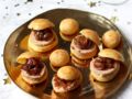Mini-choux salés au foie gras et chutney oignon-raisins secs