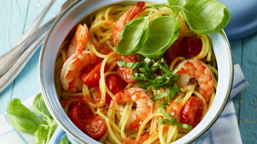 Spaghetti Marinara Aux Crevettes Decouvrez Les Recettes De Cuisine De Femme Actuelle Le Mag