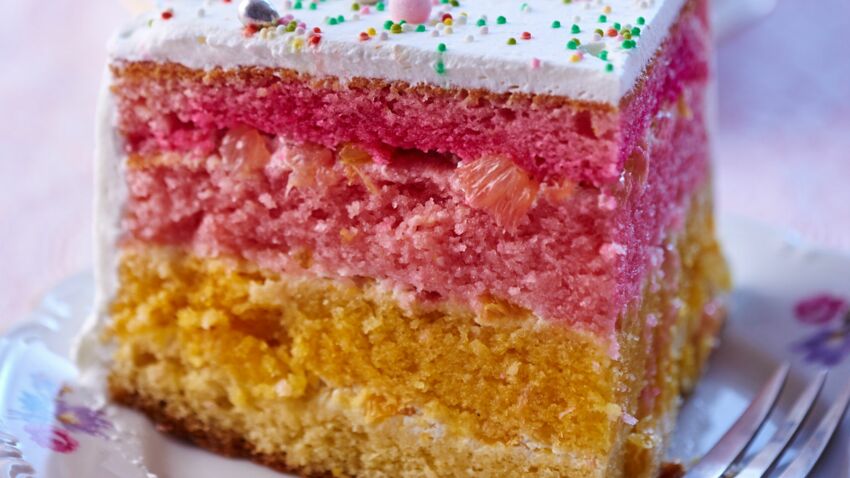 Rainbow cake aux agrumes 