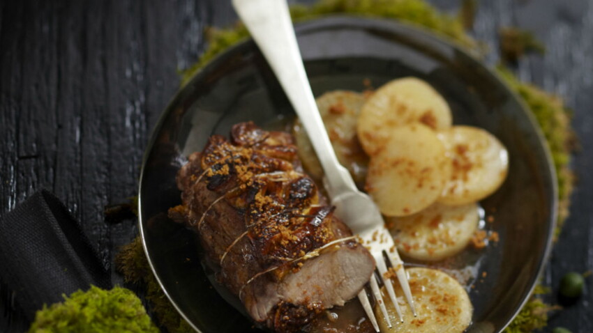 Filet de sanglier (ou autre gibier) au pain d'épice, sauce citron vert
