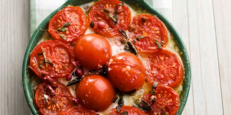 Gratin De Pommes De Terre A La Tomate Et A La Mozzarella