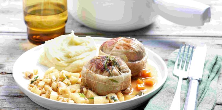 Paupiettes De Veau Braisees Puree De Panais Et Estragon