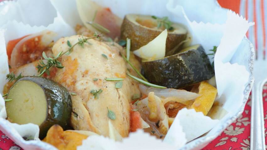 Poulet En Papillote Au Four Temps De Cuisson Poulet en papillote rapide : découvrez les recettes de cuisine de Femme
