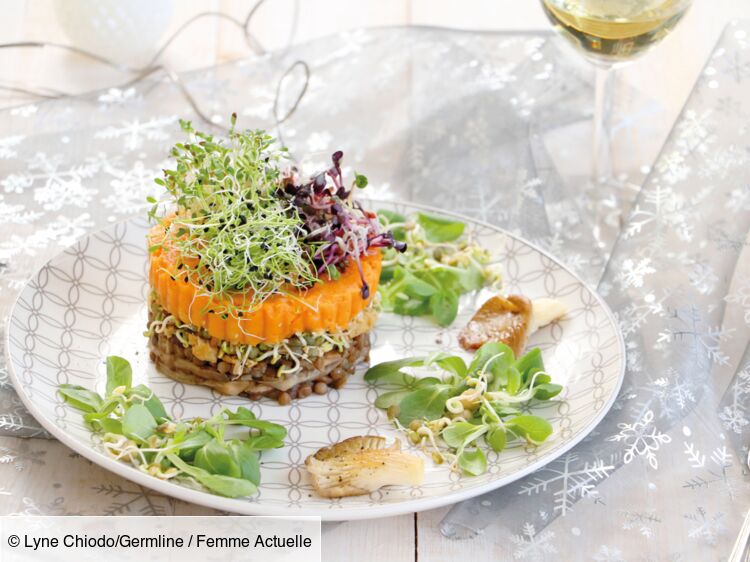 Parmentier la patate douce champignons aux truffes et graines germ es