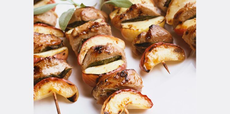 Brochettes De Porc Aux Pommes